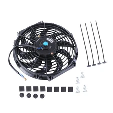 Universal Slim 12" Black Fan Push Pull Electric Radiator Cooling 12V Mount Kit
