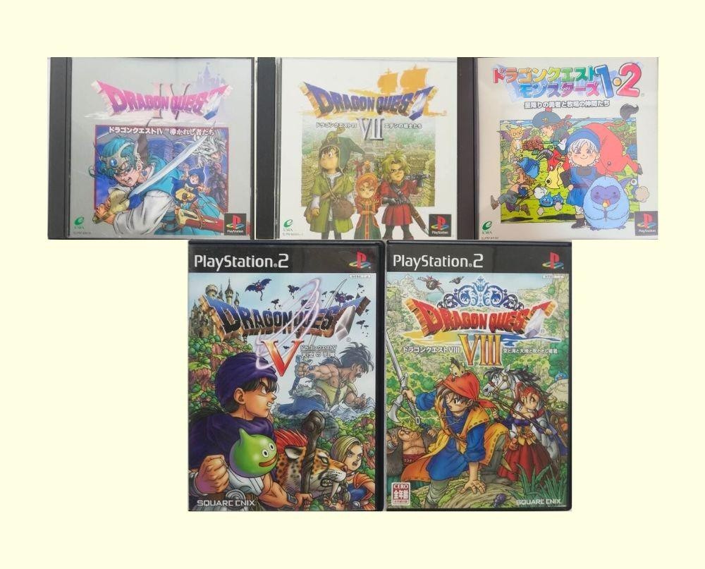 Lot 5 PS1 PS2 Dragon Quest 4 5 7 8 Monsters 1 2 Akira Toriyama
