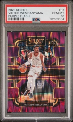 2023-24 Select Victor Wembanyama RC Purple Flash Prizm /175 PSA 10