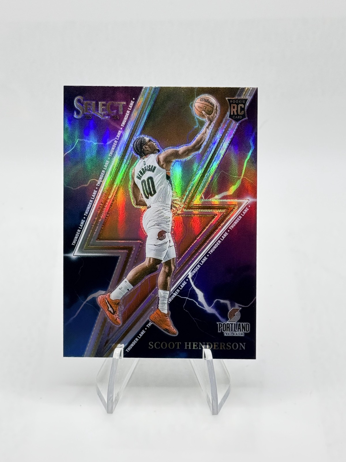 2023-24 Panini Select Scoot Henderson Thunder Lane Silver Prizm Trail Blazers RC