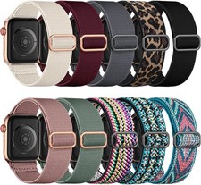 10 Pack Elastic Braided Bands for Apple Watch 38mm 40mm 44mm Series 11 7