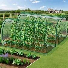 1 Set Crop Cage for Garden Plant 8.2 x 4 x 4 ft Raised Bed Cover with Frame Z...