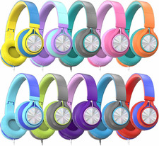 Classroom Headphones Bulk 10 Pack with Microphone - C8 On-Ear Wired Kids Headpho