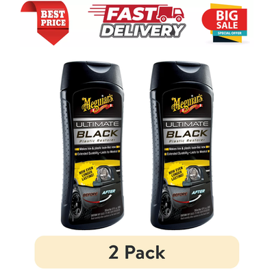 #ad 2pk Meguiars Car Black Plastic Restorer Fluid 12oz Ultimate Trim Protect Restore $24.99
