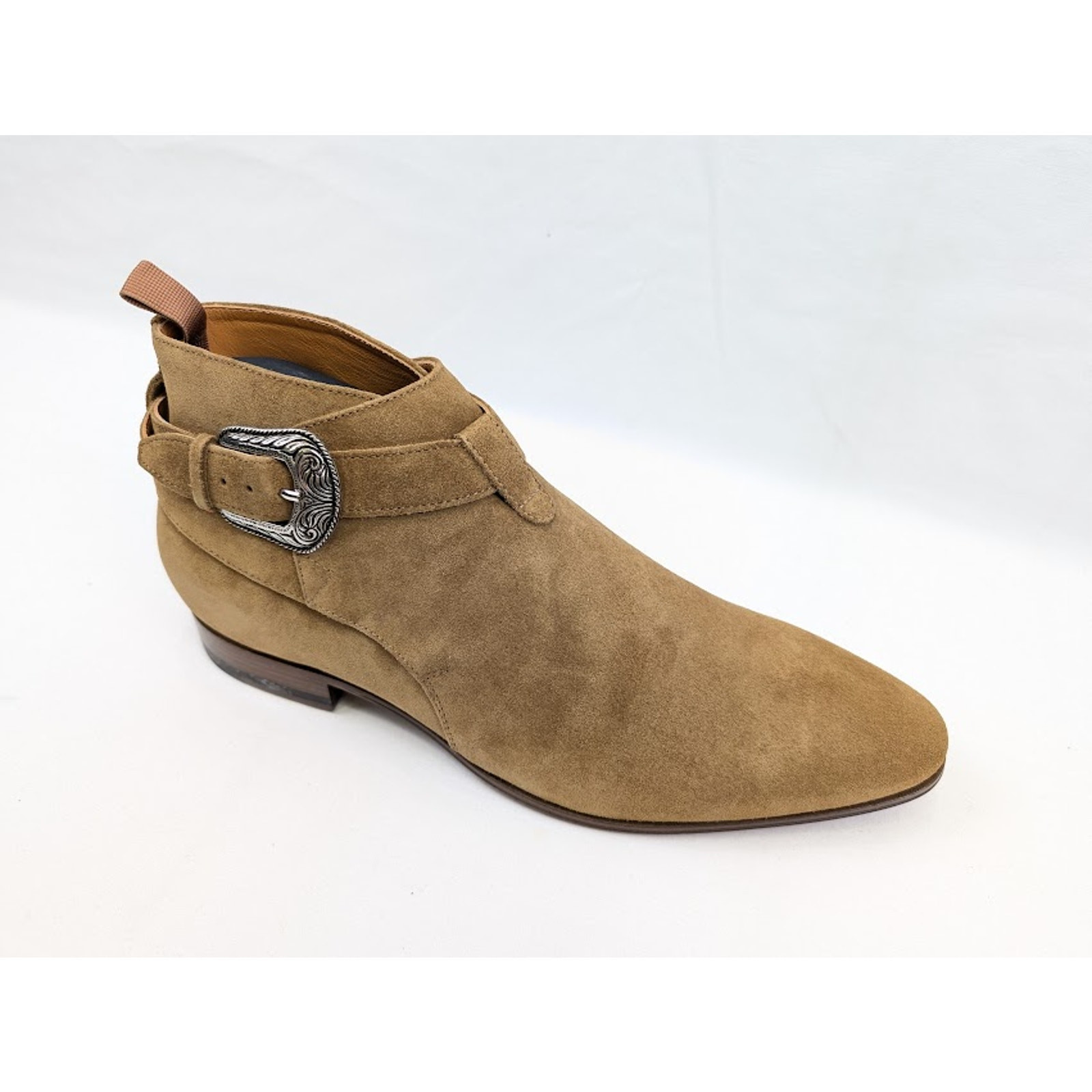 Stivali Saint Laurent Paris con fibbia 20 CR colore marrone nuovi con etichette 43