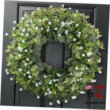22 Inch Spring Summer Wreaths for Front Door, Artificial Eucalyptus Wreaths