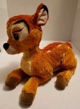 Disney Store Bambi Plush Stuffed Animal Deer Fawn Laying Down Toy
