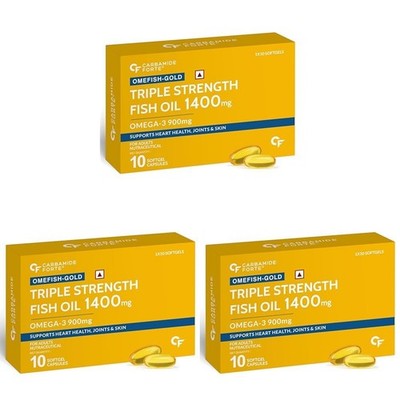 Triple Strength Omega 3 Fish Oil Capsules With EPA & DHA (Pack of 3)