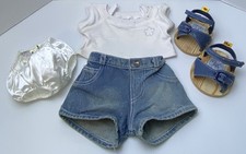 Build A Bear Rhinestone Shirt, Denim Shorts, Underwear  Sandals