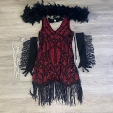 Spirit Halloween Flapper costume With Accessories Womens Size Medium
