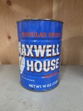 Vtg Maxwell House Metal Coffee Can Regular Grind 1 Lb , No Lid