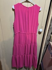 Calvin Klein Ladies Bright Pink Tired Sleeveless Dress - Size 14
