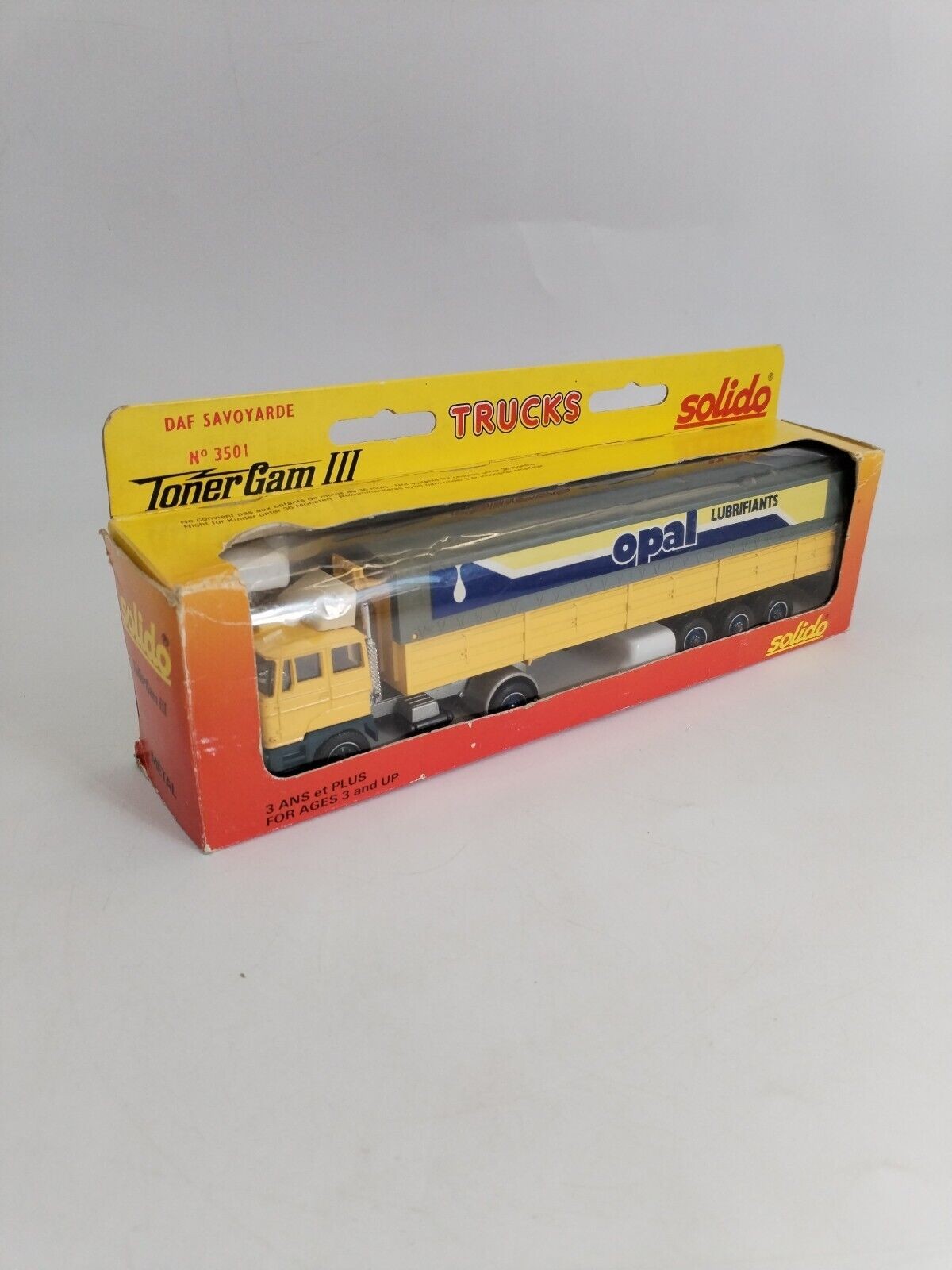 Camion DAF F2800 Savoyarde Solido Toner Gam III miniature 1/60 en métal pour collectionneur