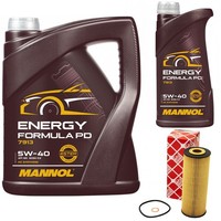 MotoröL Set Mannol 5W-40 Api Sn 6 Liter + ÖLfilter FüR Mercedes C-Klasse CL203