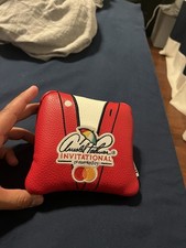 PRG Arnold Palmer Invitational Leather Putter Head Cover Red White Golf