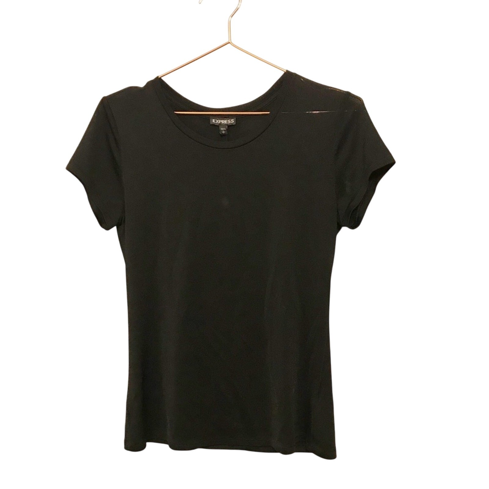 Express Black Semi Sheer Basic Top - Size Small - image 1