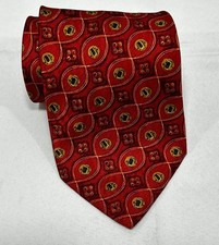 Robert Talbott Best Of Class Tie Red Geometric Designer 100% Silk Made in USA