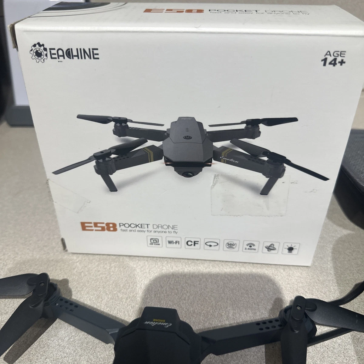 Drone Eachine E58 GPS Wifi, Caméra HD 4K, Pliable, 3 Batteries, Neuf
