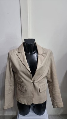 Women's Conbipel Beige Leather Jacket Jacket Size 42 cod. AN457