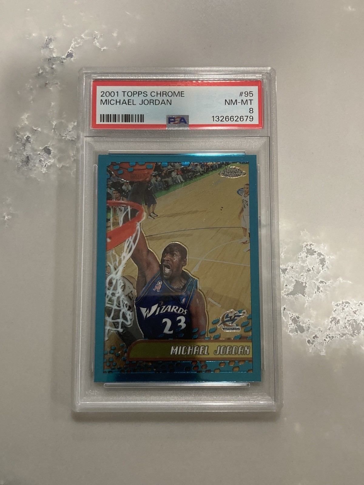 2001 Topps Chrome Michael Jordan #95 PSA 8
