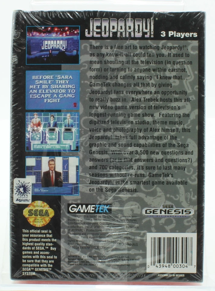 Jeopardy (Cardboard Box) Sega Genesis - Sealed V-Overlap - 1992 - Image 2 of 4