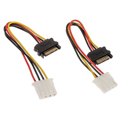 3x Akasa SATA zu Molex Adapterkabel - 2 Stück
