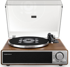 ONE-Q All-In-One Vinyl Record Player with Bluetooth  Built-In Speakers