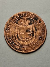 1859 Italian States Tuscany Vittorio Emanuele Ii 2 Centesimi Lacquered