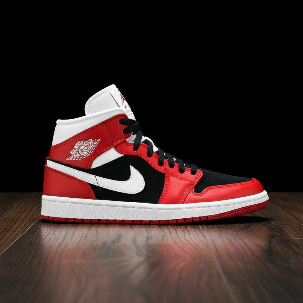 Jordan 1 Mid Gym Red Black W | eBay