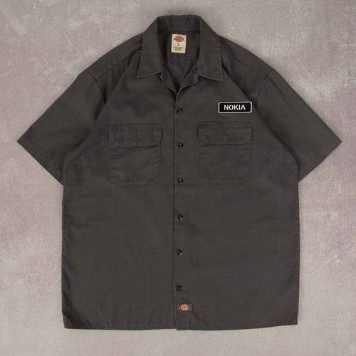 Dickies Vintage Nokia Workwear Shirt L Men's Grey Company