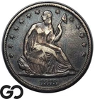 1873 Seated Liberty Half Dollar, Closed-3 No Arrows