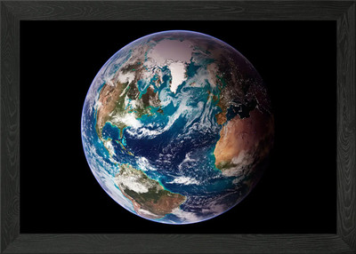 Gerahmtes Wandbild Erde Nordhalbkugel Poster Leinwanddruck Bild