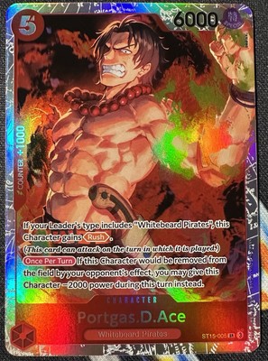 ONE PIECE TCG: PORTGAS D. ACE ST15-005 SR RED Starter Deck Edward.Newgate