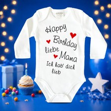 Strampler Babybody Body Happy Birthday Mama P...
