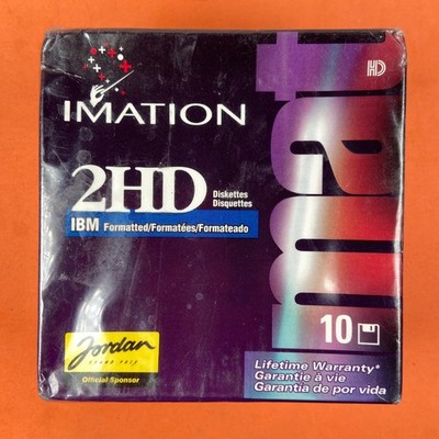 Vintage Imation 2HD 3,5'' Festplatten BRANDNEU VERSIEGELT 10er Pack IBM formatiert