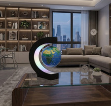 Magnetic Levitation Floating World Map Globe with C Shape Base