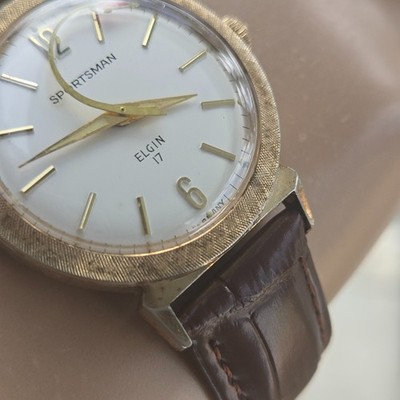 Vintage ELGIN SPORTSMAN men's manual wind watch rocket second hand