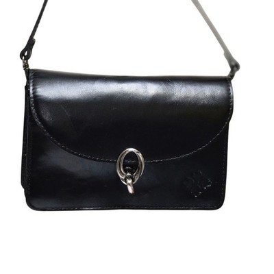 PATRICIA NASH  BELLA Black Leather  Turn Lock Mini Crossbody Bag