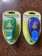 NIB Paper Shapers Christmas Tree Snowman Paper Punch Medium Size
