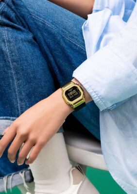 Casio G-SHOCK GM-S5600UGB-1JF Gold Metal Case Digital LED Light