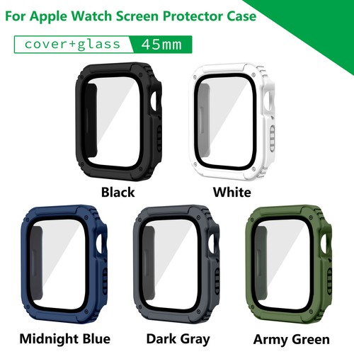 Glass Cover For Apple Watch Screen Protector Case 76SE543 38/40/41/42/44/45MM - Zdjęcie 9 z 14