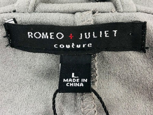 Romeo & Juliet Couture Womens Large Gray Polyester Faux Suede Open NWT $155 - Picture 7 of 11