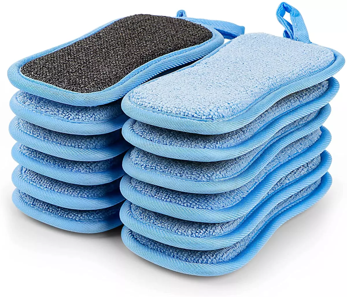 12 Pack Multi-Purpose Scrub Sponges Kitchen, Dish Sponge,Non-Scratch  Microfiber