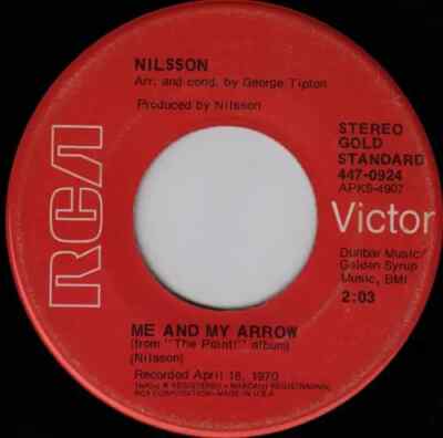 Harry Nilsson Without You / Me And My Arrow RED LABELS Vinyl Single 7inch