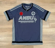 Naruto Men's Anbu T-Shirt SMALL Kakashi Hatake Black Ops Unit Blue Box Lunch EUC