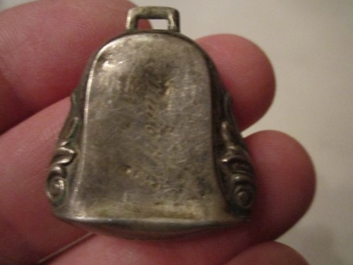 VTG STERLING SILVER BELL PENDANT SIGNED THOMAS JAN 7 1953 - DAMAGED ITEM -BBA-23 - Picture 2 of 2