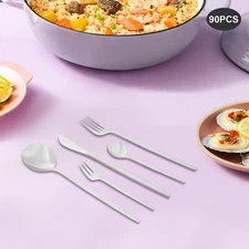 90PCS Cutlery Set Cutlery Set Kitchen Cutlery Set Sturdy and Durable NEW