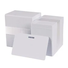 500 White CR80 (30 Mil) PVC Cards with Horizontal Slot Punch by easyIDea