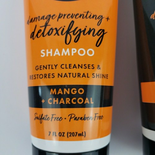 Softee Damage Preventing Detoxifying Shampoo Conditioner Set 7oz Mango Charcoal - Picture 3 of 10