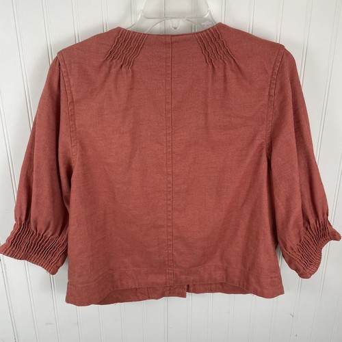 Blusa Blazer LAL Live a Little Mujer Rust Corta Con Botones Talla M - Imagen 7 de 9